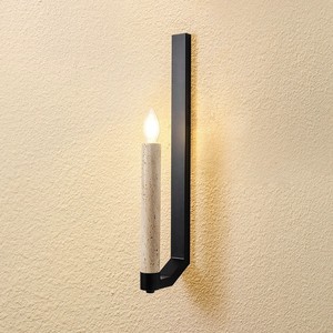 Vintage Style Wabi Sabi Natural Yellow Travertine Candle <b>Wall</b> Lamp Led <b>Light</b> Source E14 Bulb Base <b>Switch</b> Control For Living - Product Image 3