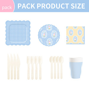 ชุดจานกระดาษลายวาฟเฟิลธีมสัตว์ ดีไซน์ใหม่ DAMAI ลายห่าน สุขสันต์วันเกิด พร้อมผ้าเช็ดปาก แก้วน้ำ และชุดอุปกรณ์บนโต๊ะอาหารแบบใช้แล้วทิ้ง - Product Image 6