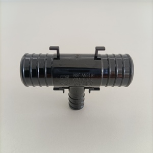 Vente en gros de raccords de plomberie Té réducteur à sertir en poly PEX 1 "X 1" X 1/2 "pour tuyaux Pex, certifiés NSF, UPC - Product Image 4