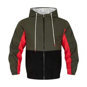 Cappotto di colore abbinato da uomo doppio primavera con giacca con cappuccio autunnale giacca Casual giacca a vento da uomo di moda estera Jacke - Product Image 1