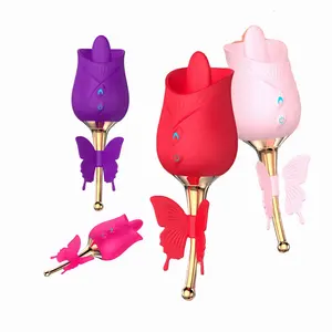 Tik tok popular lipping 10 speed rose vibrator with high quality flower sucking x toy vibrator Shoppe online royal 2.0 sx toy