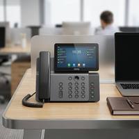 Téléphone IP intelligent Wi-Fi 6 V66 avec écran tactile HD 7 pouces, antibactérien 5.4, 116 touches DSS, téléphone de bureau vidéo SIP pour le bureau
