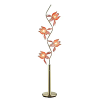 Lampe de table moderne flexible Lotus LED en fer et verre, à intensité variable et température de couleur multiple, pour salon, chambre, bureau