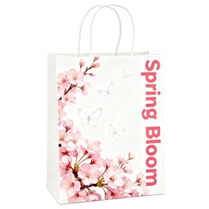 Bolsa de papel de compras con logotipo personalizado con asas de papel, papel Kraft marrón blanco para embalaje, joyería de regalo Boutique - Product Image 1
