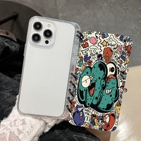 IPhone 16 Promax 15 Pro 14 Promax Book Cover Transparent Crazy Graffiti Pattern Book Phone Case