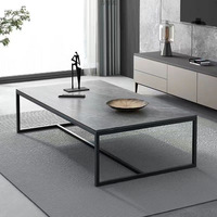 Table basse en fer forgé de style italien moderne avec plateau en verre pour la maison, le bureau et la balcon