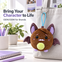 Porte-clés en peluche OEM ODM, pendentif de sac, faible MOQ, promotionnel, personnalisé, en tissu peluche doux à poils courts, motif monstre