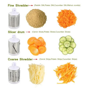 High Quality Rotary Cheese Grater Manual <b>Vegetable</b> <b>Cutter</b> <b>Slicer</b> Roller Gadgets Tool Round <b>Slicer</b> Graters Potato Carrot Shredder - Product Image 5