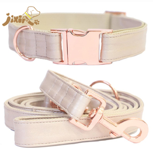 ปลอกคอสุนัขหนังแท้ขายดี พร้อมสายจูงและอุปกรณ์โลหะ - Product Image 2