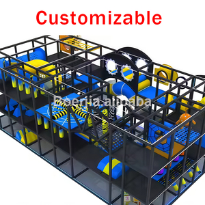 Gran Parque Infantil Interior para Niños con Toboganes Suaves Ondulados y Redes de Escalada para la Diversión en el Centro de Juegos - Product Image 4