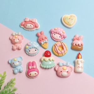 Cabochon in Resina 3D a Forma di <span class=keywords><strong>Animali</strong></span> Cartoon (Orso, Coniglio) e Candele a Ciambella per Ragazze e Ragazzi, Decorazioni per Scrapbooking - Product Image 5