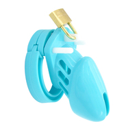 Cage de chasteté masculine en silicone rose et noir avec 5 anneaux pénien - Jouet sexuel de bondage pas cher