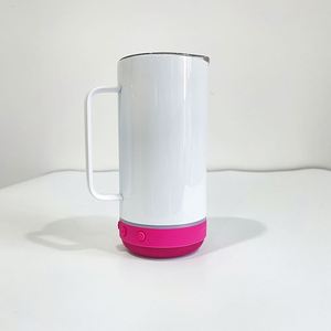 14Oz Usb Charging Stainless Steel Outdoor Water <b>Bottle</b> Handle White Sublimation <b>Coffee</b> Mugs With Speaker - Product Image 2