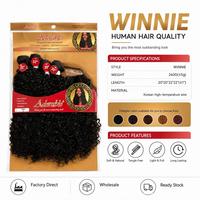 Extensions de Cheveux Synthétiques Bouclés Afro Naturels Noirs, Lot de 4+1 Paquets, Vente en Gros Usine