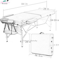 Table de massage électrique moderne pliable, durable, de haute qualité, économique, relaxante, pour le soin du corps et du visage, portable