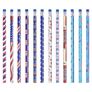 En bois # <span class=keywords><strong>2</strong></span> crayons HB, <span class=keywords><strong>saison</strong></span> de la rentrée scolaire, cadeau d'anniversaire, crayons à thème donut, crayons à thème Jour de l'Indépendance, crayons pour l'école primaire - Product Image 2