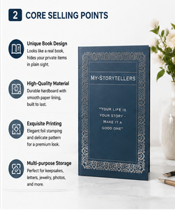 Emballage rigide en forme de livre bleu avec fermeture magnétique, estampage à chaud et impression personnalisée, boîte cadeau magnétique en forme de livre - Product Image 3