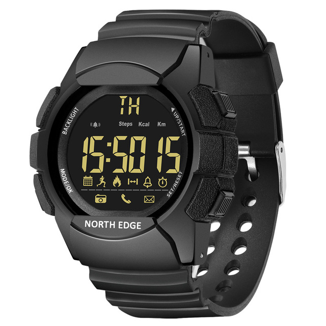 OEM ODM North EDGE AK BT 4.0 Waterproof 100M Alarm Stop Watch Night Light Compass for Men's Outdoor Sports IPS Men's Clock