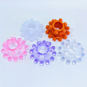 Anillo para pene de silicona multicolor con 18 cuentas, inserto externo colgante para estimulación adulta - Product Image 1