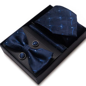 Lot de 4 <span class=keywords><strong>Accessoires</strong></span> de <span class=keywords><strong>Costume</strong></span> Classiques de Luxe pour <span class=keywords><strong>Homme</strong></span> : Cravate, Nœud Papillon, Pochette et Boutons de Manchette en Polyester, Personnalisables, Idéals pour Mariages et Cadeaux - Product Image 4