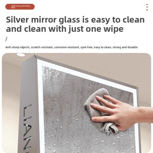 Miroir <span class=keywords><strong>de</strong></span> salon double face en acier inoxydable, style minimaliste moderne, pour salon <span class=keywords><strong>de</strong></span> coiffure, avec éclairage, origine Chine - Product Image 3