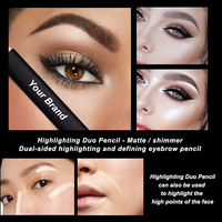 Crayon de maquillage 2-en-1 mat et scintillant pour les yeux et le visage, avec paillettes, pour contouring et surlignage, vente en gros