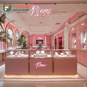 Modern Jewelry Retail Fixtures Polished Surface Brand Store Glass Showcase - Product Image 1