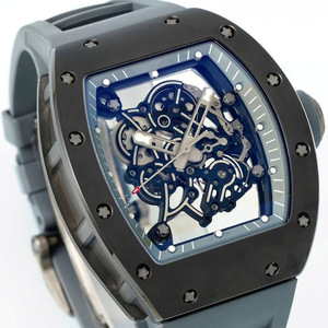 Montre-bracelet squelette à remontage manuel avec mouvement intégré 055, lunette en céramique noire, montre de luxe pour homme, idéale pour les affaires - Product Image 2