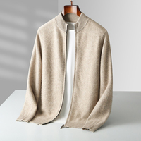Cardigan en laine épaisse pour homme Lumos, automne et hiver, avec col semi-haut et fermeture éclair, veste en laine décontractée et élégante