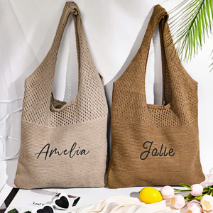 Bolso de mano con nudo de muñeca a cuadros grueso <span class=keywords><strong>y</strong></span> hombro de punto personalizado para hombres <span class=keywords><strong>y</strong></span> mujeres con diseño de flores de punto <span class=keywords><strong>y</strong></span> Material de algodón - Product Image 6