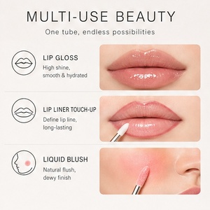 Gloss à lèvres scintillant de qualité supérieure avec effet miroir et effet repulpant pour le maquillage quotidien, logo personnalisé disponible - Product Image 3