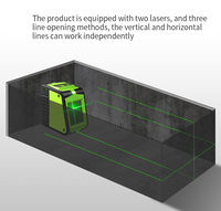 Mini outil de mesure de niveau laser portable 3d extérieur mesure de niveau laser croisé à lumière verte pour la construction
