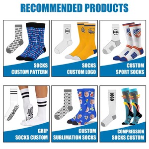 Chaussettes de sport personnalisées unisexes pour enfants, femmes et hommes, chaussettes de compression transparentes avec logo, chaussettes de football en coton et élasthanne - Product Image 6