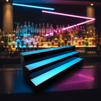 Support de présentation de bouteilles de vin en perspex éclairé par LED portable à 4 étages pour étagère de bar et design d'intérieur