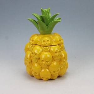 Vàng Gốm Dứa Hình Lưu Trữ Container Sinh Thái Kín <span class=keywords><strong>Cookie</strong></span> <span class=keywords><strong>Jar</strong></span> Với Dứa Motif Cho Thực Phẩm Đóng Hộp Bao Bì - Product Image 5