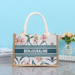 Wholesale Custom Eco-friendly Heavy Duty Durable <b>Canvas</b> Tote Shopping Bag <b>Beach</b>-Colored Letter Pattern Pickup Hot Sale - Product Image 2