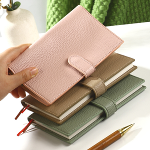 Cuaderno de Planificador de viaje A6 con patrón de lichi de PU de estilo minimalista, cuaderno de cierre de botón de libro de <span class=keywords><strong>horario</strong></span> autorellenable portátil - Product Image 3