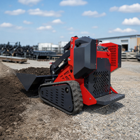 Mini-Kompaktlader T470 mit Raupenantrieb für Landschaftsbau, Gärtnerei und Hofarbeit, 240kg Nennlast, 2 Zylinder, EPA EURO5