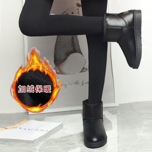 รองเท้าบูทหิมะสั้นสำหรับฤดูหนาวของผู้หญิง2024หนังหนากันน้ำพร้อมผ้าฝ้ายกำมะหยี่กันลื่นพร้อมผ้าฝ้ายตะวันออกเฉียงเหนือเพื่อความอบอุ่น - Product Image 6