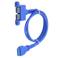 Kabel Hub Motherboard Dual USB 3.0 A Female ke IDC 20 Pin Female untuk Casing Komputer