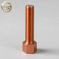 Copper Threaded Rod Brass Threaded Stud CNC Cut Threads Custom Copper Screw Rod Hex Head Fastener