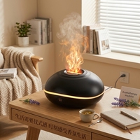 Diffuseur d'arômes d'ambiance domestique 200ML, humidificateur ultrasonique à brume froide, diffuseur d'huiles essentielles avec simulation de flamme