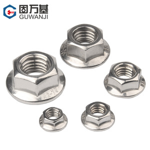 Écrous à bride Guwanji en acier inoxydable 304 M3 M4 M5 M6 M8 M10 M12 anti-desserrage hexagonaux avec rondelles - Product Image 1