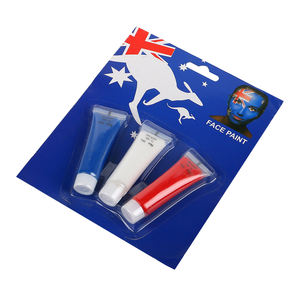 Красный белый синий 3 цвета логотип футбольный фанат нетоксичный макияж Кубок мира футбольная краска для лица флаг палка - Product Image 4