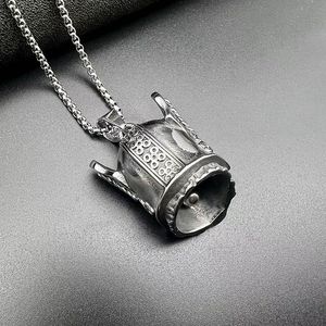 Collier Viking <span class=keywords><strong>Odin</strong></span> en acier inoxydable 316L prêt à être expédié pour hommes, pendentif cloche spirituelle de la <span class=keywords><strong>mythologie</strong></span> <span class=keywords><strong>nordique</strong></span>, porte-clés - Product Image 2