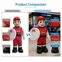 Costume de pompier gonflable mobile personnalisé pour la décoration de la publicité extérieure, mascotte de Costume gonflable