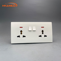 Interruptor de Luz Curvo con Acabado Cepillado, Diseño 2025, Enchufe Blanco BS1363 de 3 Vías y 20A, Material de PC con NFC para Decoración del Hogar y Hoteles