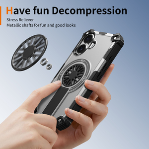 เคสโทรศัพท์มือถือกันกระแทก ทนทาน แม่เหล็กในตัว TPU+PC ลดแรงกระแทก สำหรับ iPhone 17 16 Pro Max และ <span class=keywords><strong>Samsung</strong></span> S25 Plus พร้อมขาตั้ง - Product Image 6