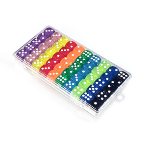Juego de 50 Dados D6 Transparentes de 14 mm, Coloridos, con Caja de Plástico para Juegos de Mesa, KTV, Bar, Enseñanza de Matemáticas, Venta al Por Mayor - Product Image 3