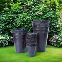 Grosir besar Monstera tropis Faux Bonsai plastik Evergreen tanaman benih hitam bernapas penanam rumah kantor pembibitan